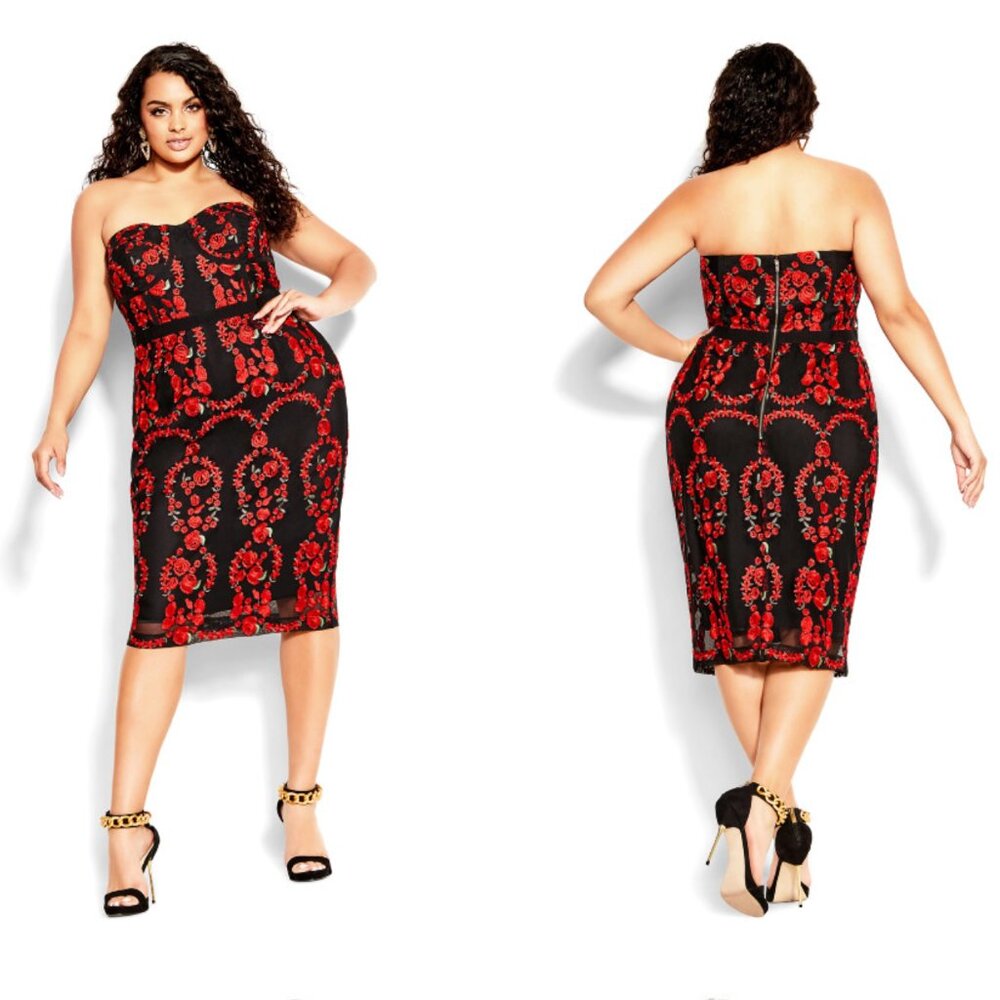 City Chic Dolce Rose Dress Size 18 M - stunning dress EUC!